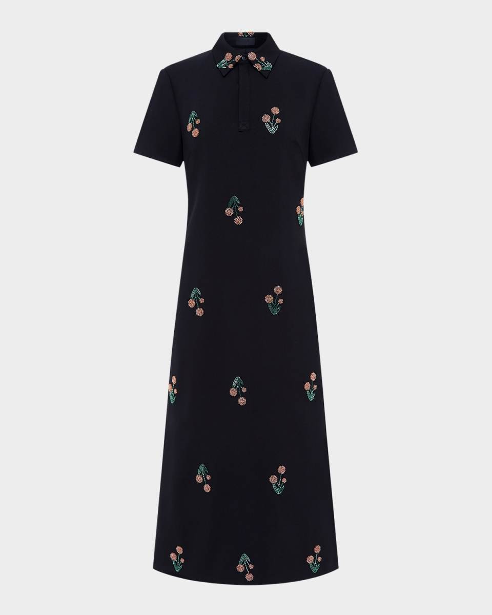 Nadine Wildflower Embellished Midi Shirtdress